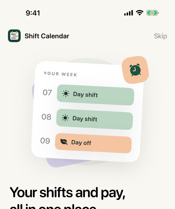 Welcome screen: no ads, no account, data stays on your device